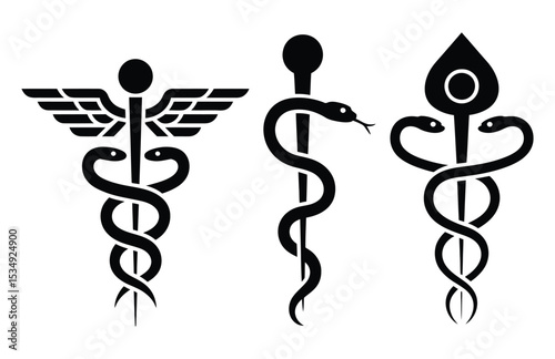 Medical Caduceus Snake Emblem – Vector Design

