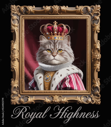 Royal Highness Cat in a Crown
