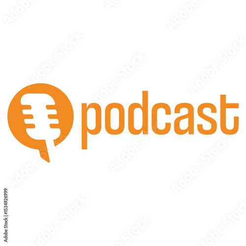 podcast flat minimalist logo design