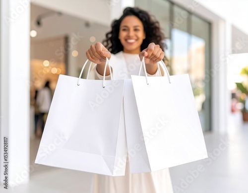 Woman shopping bags retail therapy happy customer sale