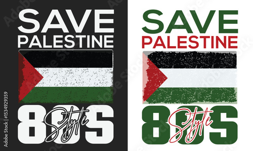 Palestine design vector, Save Palestine illustration for banner, t-shirt, poster, sticker, badges, social media design. Hand-Drawn Lettering Phrase, Calligraphy Graphic Typography.