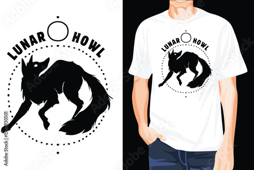 Lunar howl t-shirt design