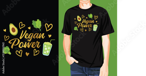 Vegan Power t-shirt design