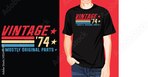 Vintage 74 t-shirt design