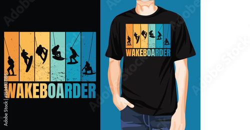 Wake board t-shirt design-