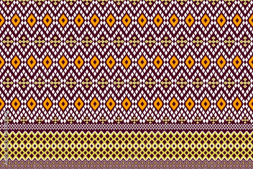Abstract geometric design of ethnic, western fashion for Pakistani, Indian, Arab rugs, fabric, clothing, rugs, vector illustration, embroidery style, seamless, and wallpaper.