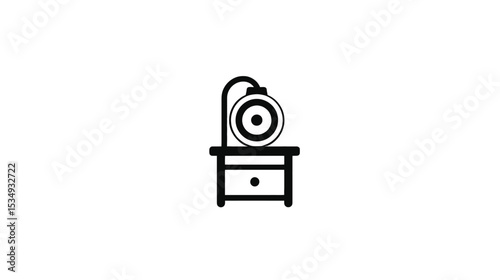 Minimalist Nightstand Design: Simple Bedroom Decor with Circular Alarm Clock