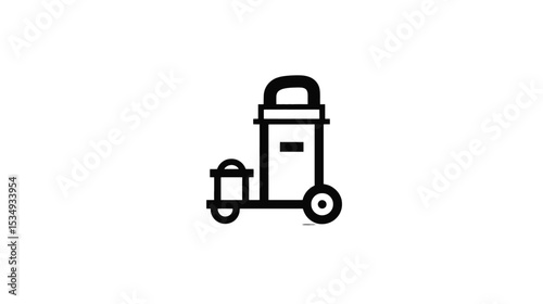 Luggage Cart Icon: Simple Vector Graphic for Travel and Transportation Websites