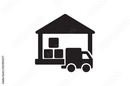 Loading Dock silhouette vector with white background