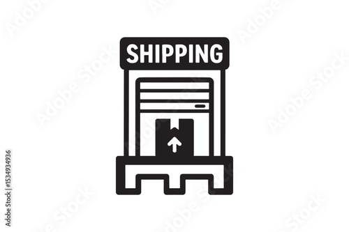 Shipping Dock Door silhouette vector with white background