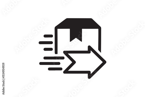 Shipping Fast Arrow silhouette vector with white background