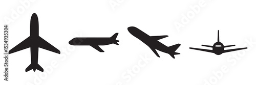 Airplane Silhouettes Set – Aviation Icons Collection