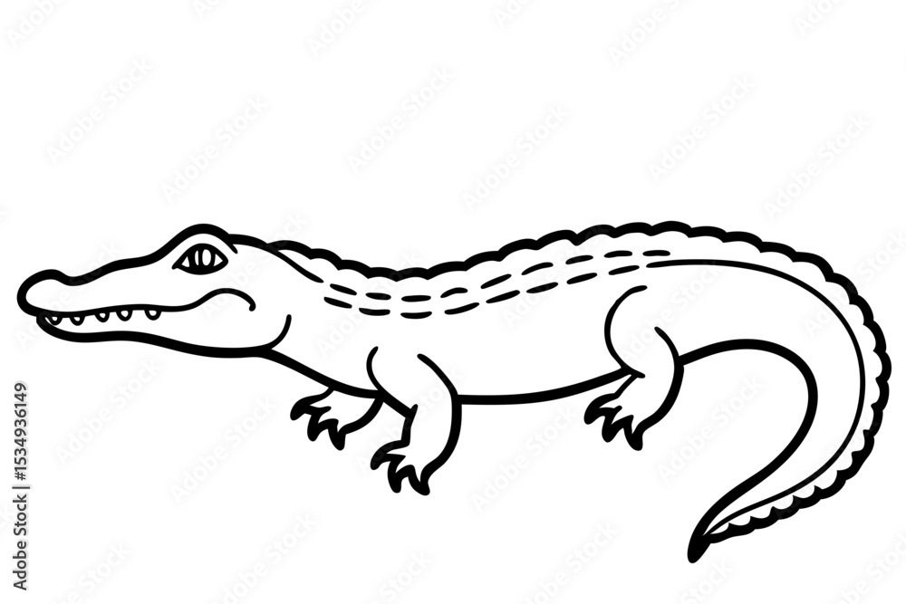 Obraz premium Crocodile Outline Illustration