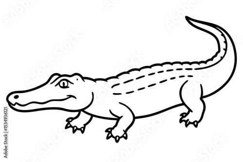 Crocodile Outline Illustration