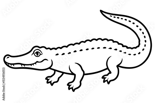 Crocodile Outline Illustration