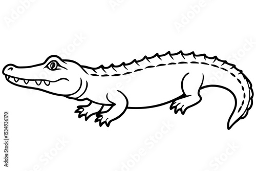Crocodile Outline Illustration