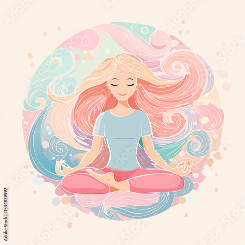 abstract illustration embodies mindfulness meditation