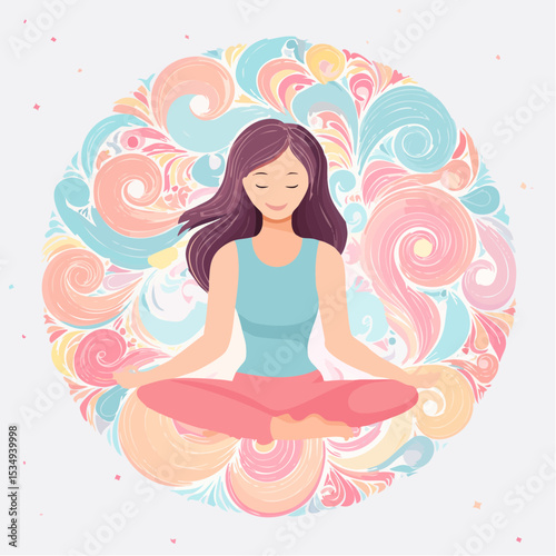 abstract illustration embodies mindfulness meditation