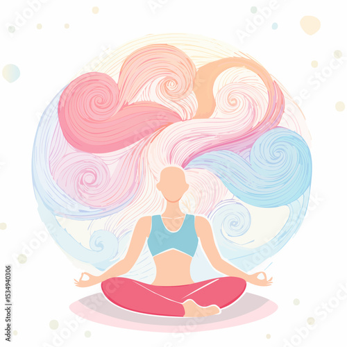 abstract illustration embodies mindfulness meditation