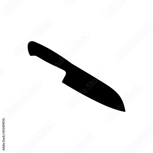 Santo ku knife silhouette vector flat illustration on white background.