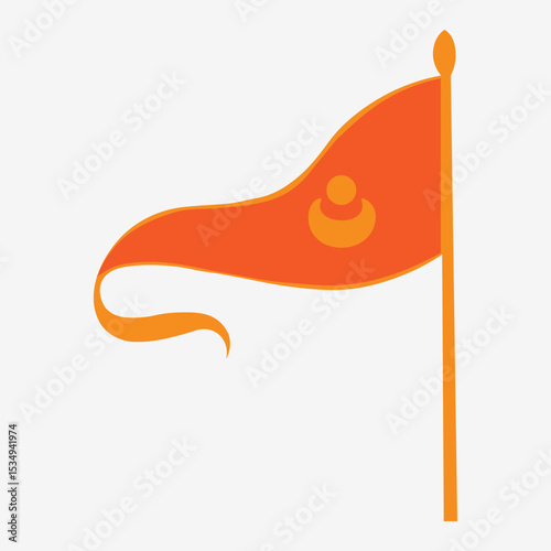 Jagannath flag with a distinct symbol in the center 