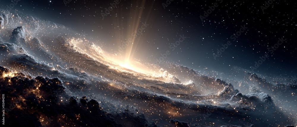 Fototapeta premium Cosmic Nebula Stellar Clouds Planet Formation Space Exploration