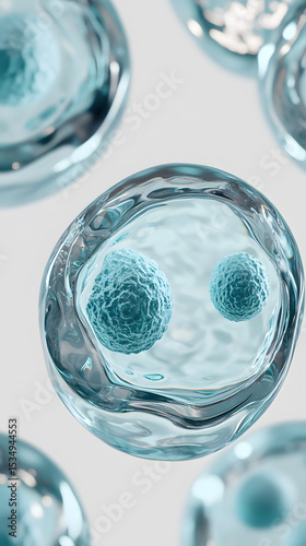 Microscopic View of Cellular Structures with Nuclei
