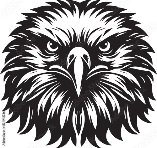 eagle head vector illustration black silhouette 