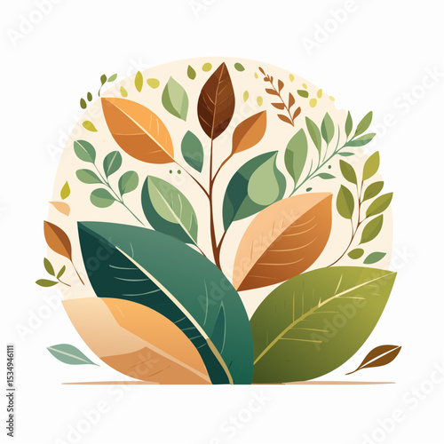 abstract painting symbolizing environmental protection with organic shapes in earthy color tones