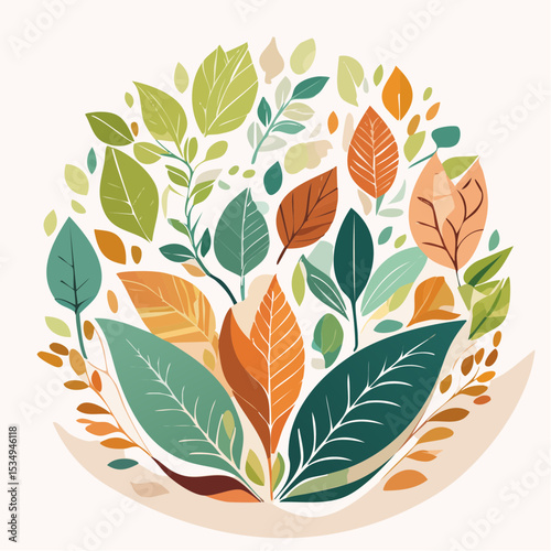 abstract painting symbolizing environmental protection with organic shapes in earthy color tones