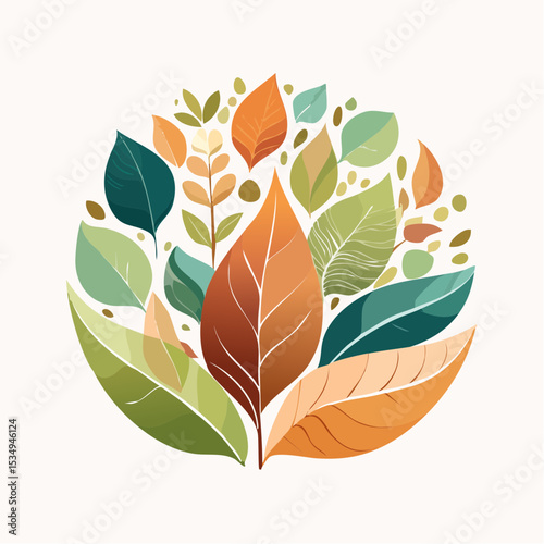 abstract painting symbolizing environmental protection with organic shapes in earthy color tones