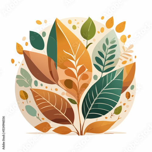 abstract painting symbolizing environmental protection with organic shapes in earthy color tones