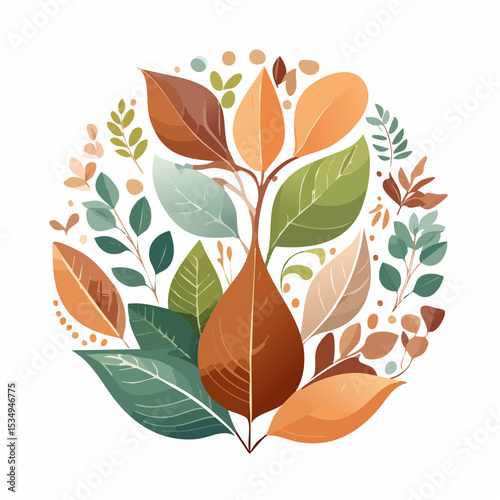 abstract painting symbolizing environmental protection with organic shapes in earthy color tones