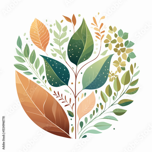 abstract painting symbolizing environmental protection with organic shapes in earthy color tones
