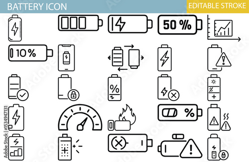 Battery Icon Set: Track Your Power Levels