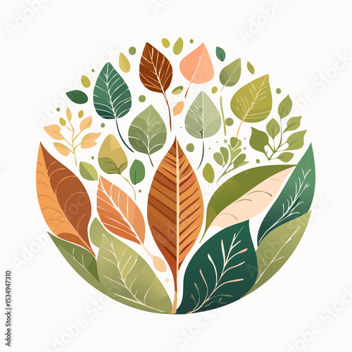 abstract painting symbolizing environmental protection with organic shapes in earthy color tones