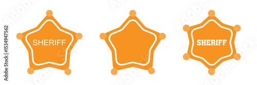 sheriff star badge vector with trendy design