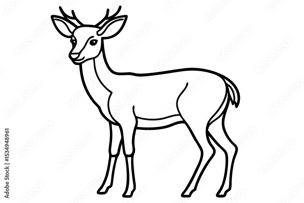 Fototapeta premium Minimalist Deer Line Art