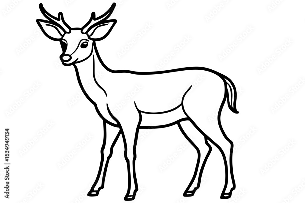 Fototapeta premium Minimalist Deer Line Art