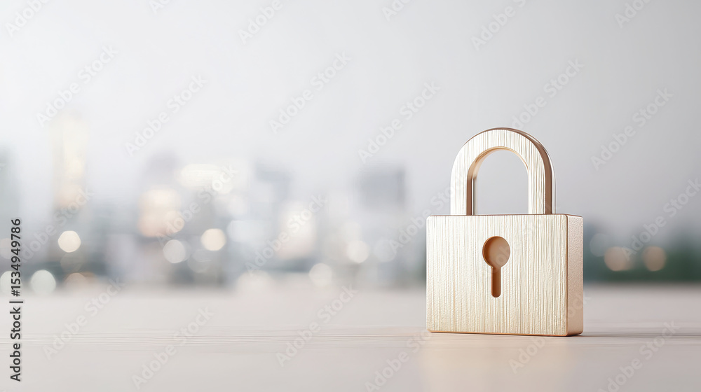 Fototapeta premium digital lock icon symbolizes security and protection in modern setting, evoking sense of safety and trust