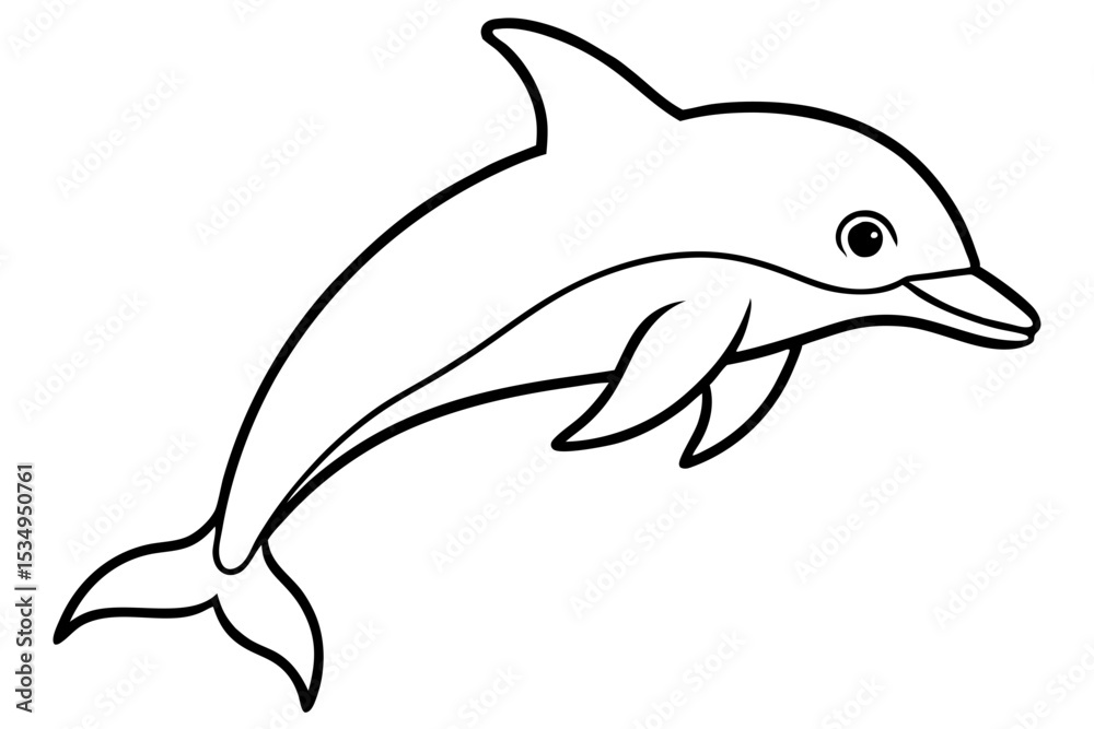 Obraz premium Minimalist Dolphin Vector