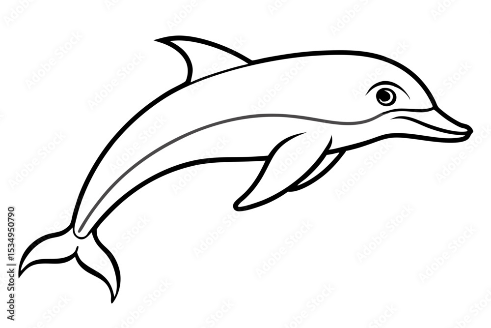 Naklejka premium Minimalist Dolphin Vector