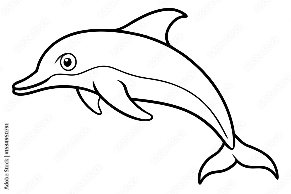 Fototapeta premium Minimalist Dolphin Vector
