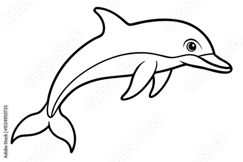 Minimalist Dolphin Vector