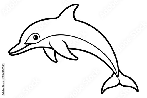 Minimalist Dolphin Vector