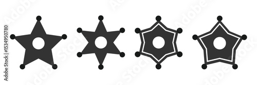 sheriff badge Illustration on a white background.
