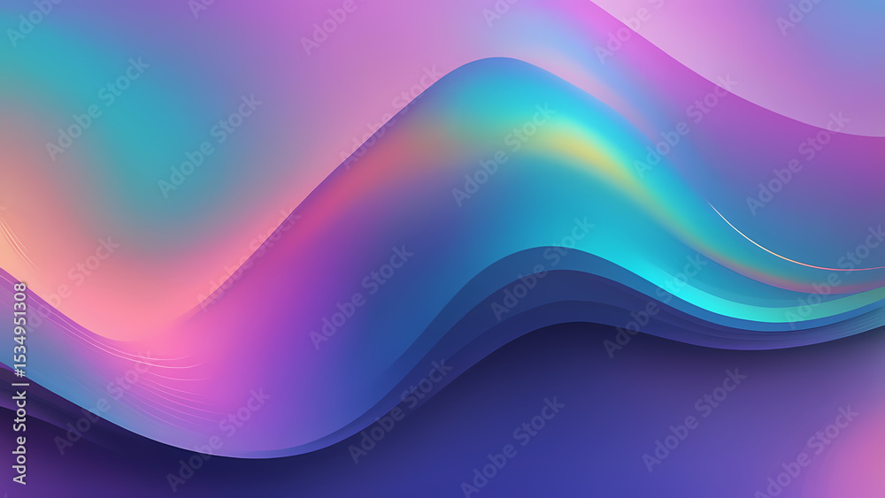 Fototapeta premium Abstract Colorful Wave Pattern on Smooth Gradient Background