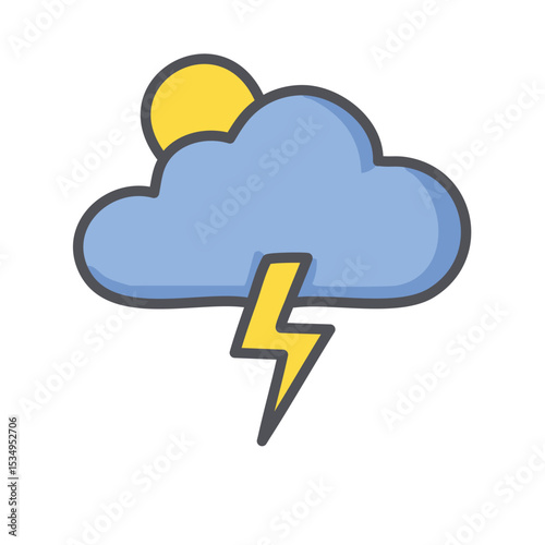 Simple and Clean Weather Symbols – Vector Illustration