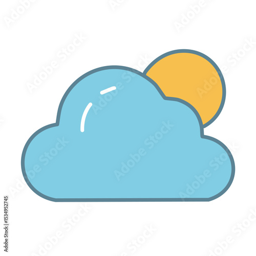 Simple and Clean Weather Symbols – Vector Illustration