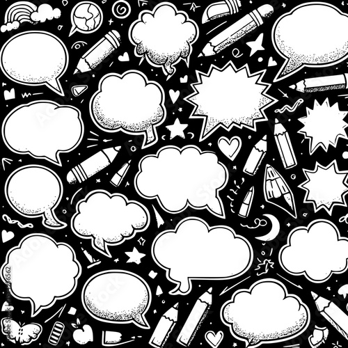 speech bubbles set